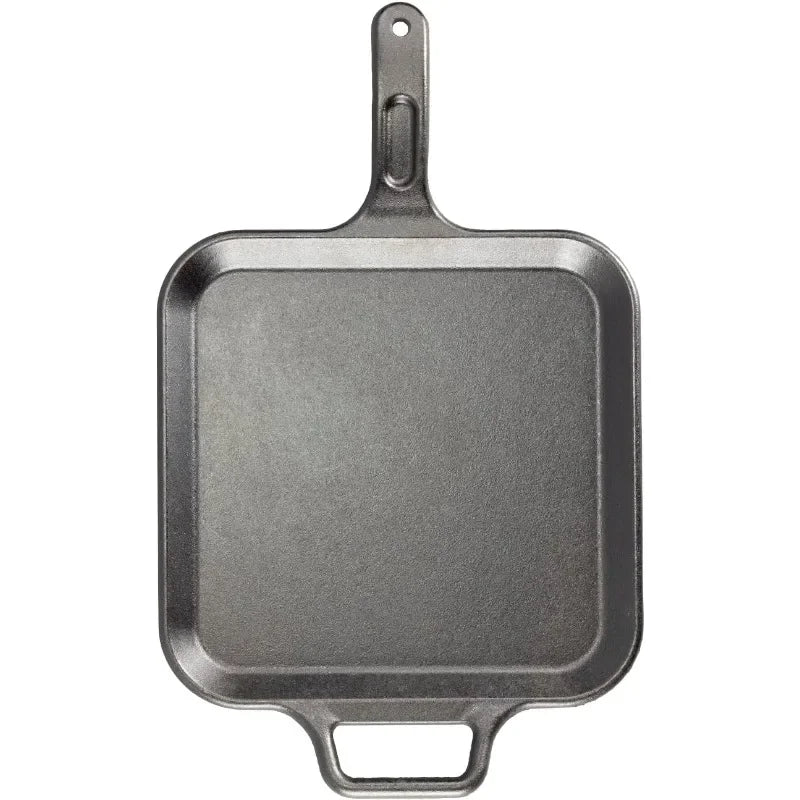 HOME. BOLD 12 Inch Seasoned Cast Iron Square Griddle, Design-Forward Cookware