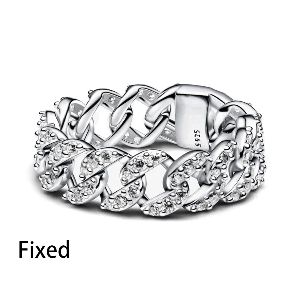 Original 925 Sterling Silver Rings For Women Crown Love Heart Sun Moon Engagement Wedding Pink Bow Ring Luxury Jewelry