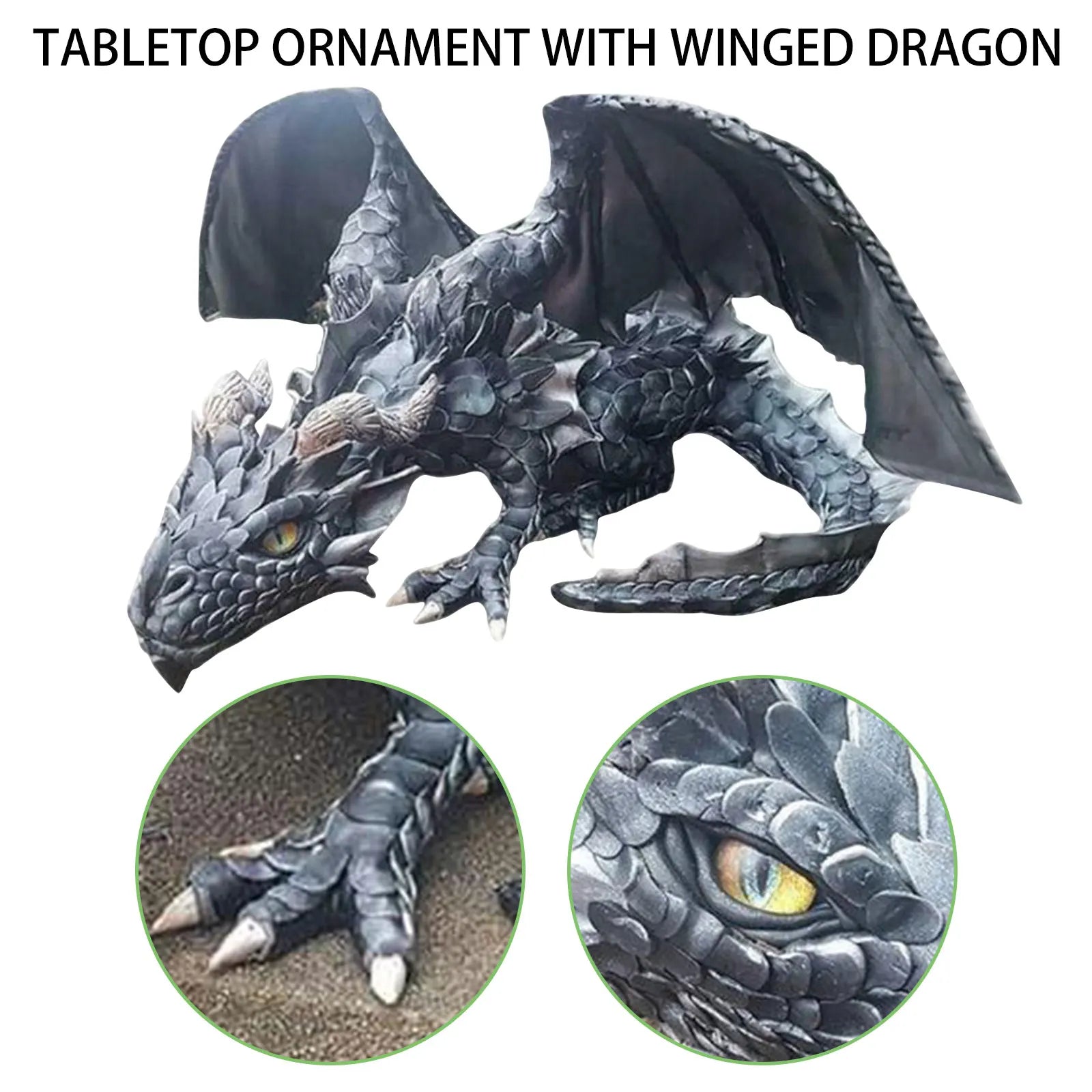Dragon Statue Garden Reison Dragon Sculpture Vintage Flying Dragon Ornaments for Outdoor Yard Fences Sidewalks Halloween Decor