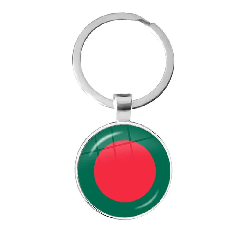 Iraq, Yemen, Nepal, Bangladesh, Maldives, Lebanon Flag Keychain 25mm Glass Keychain As a Gift To Friends  Gift