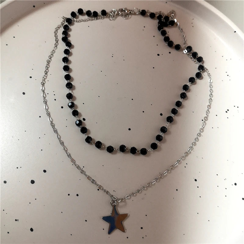 Gothic Y2K Red Butterfly Star Heart Cross Pendant Ghost Claw Choker Charms Necklaces Women Aesthetic Accessories Grunge Jewelry