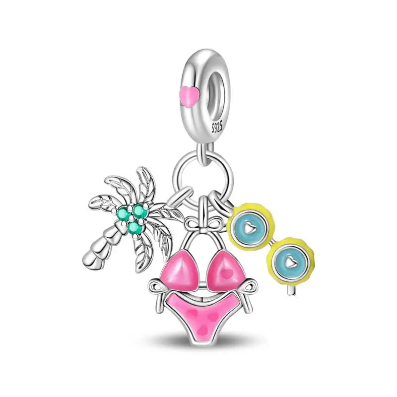 925 Sterling Silver Crab Beach Ocean Vacation Beads 3mm DIY Holiday Fine Jewelry Gift Making