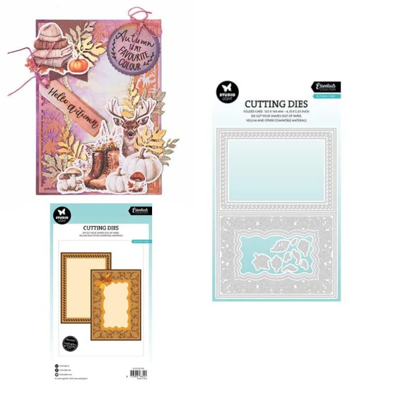 Umbrella Mushrooms Pumpkin Animals Autumn Tree Card Metal Cutting Dies Silicone Stamps Scrapbook Stencil Photo Album DIY Paper