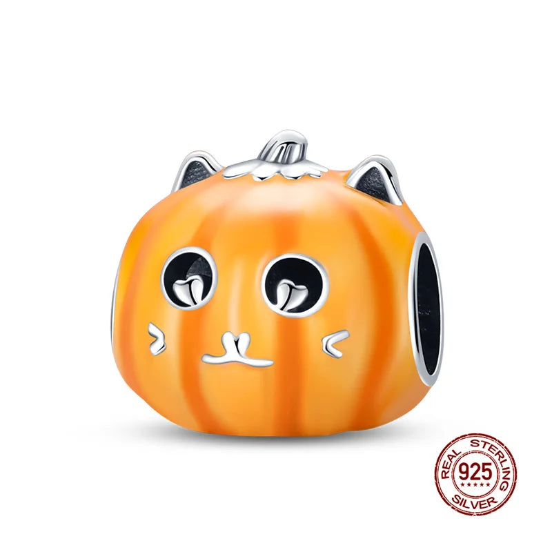 Original Charms 925 Silver Halloween Series & Flying Witch Pendant Charms Fits 3mm Original Bracelet For Women DIY Jewelry Gifts