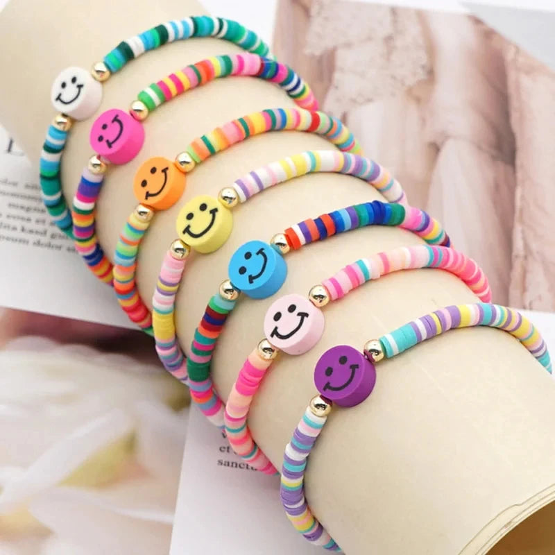 30pcs 10mm Heart Shape Beads Fruit Polymer Clay Beads Spacer Loose Beads for Jewelry Making DIY Handmade Bracelet