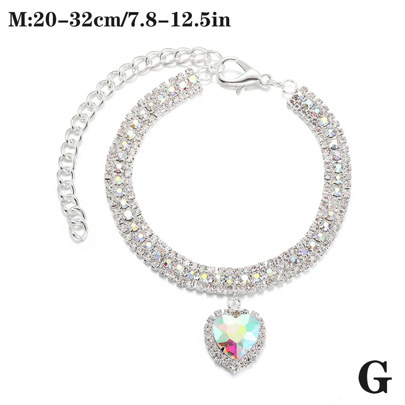 Luxury Crystal Cat Collar Love Pendant Necklace Pet Collar Adjustable Small Dog Cat Neck Ring Rhinestone Collar Pet Accessories