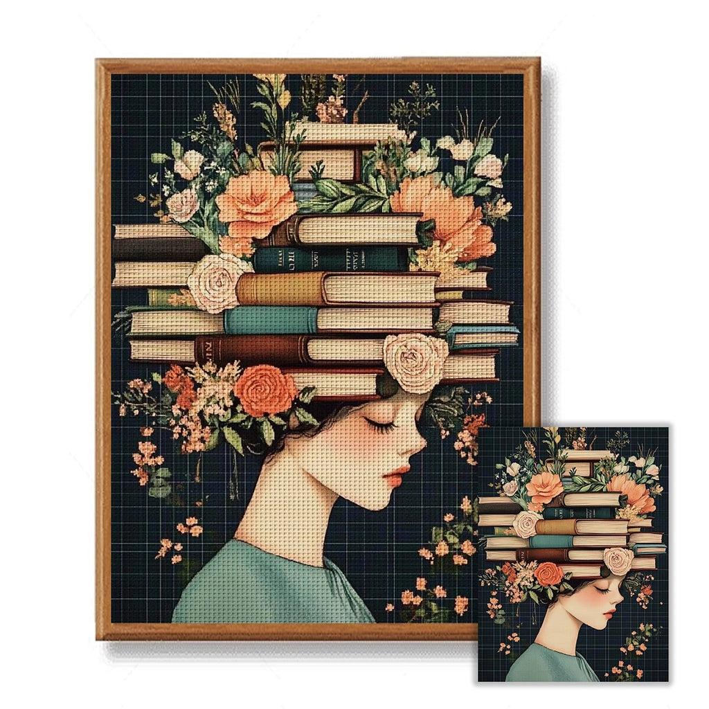 1PC 30X40cm/11.8X15.7inch, sewing machine, 11CT/14CT printed cross stitch DIY kit, adult beginner's relaxed cross stitch kit