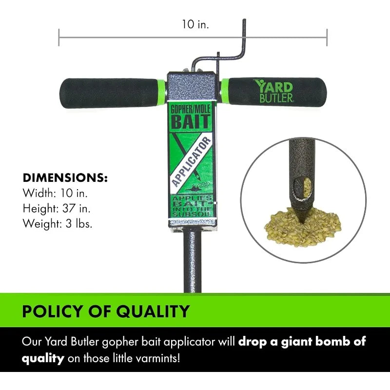 Butler Gopher/Mole Bait Applicator - Gardening Tool for Safe & Easy Pest Control - No Digging Needed - Durable & Sturdy Bai
