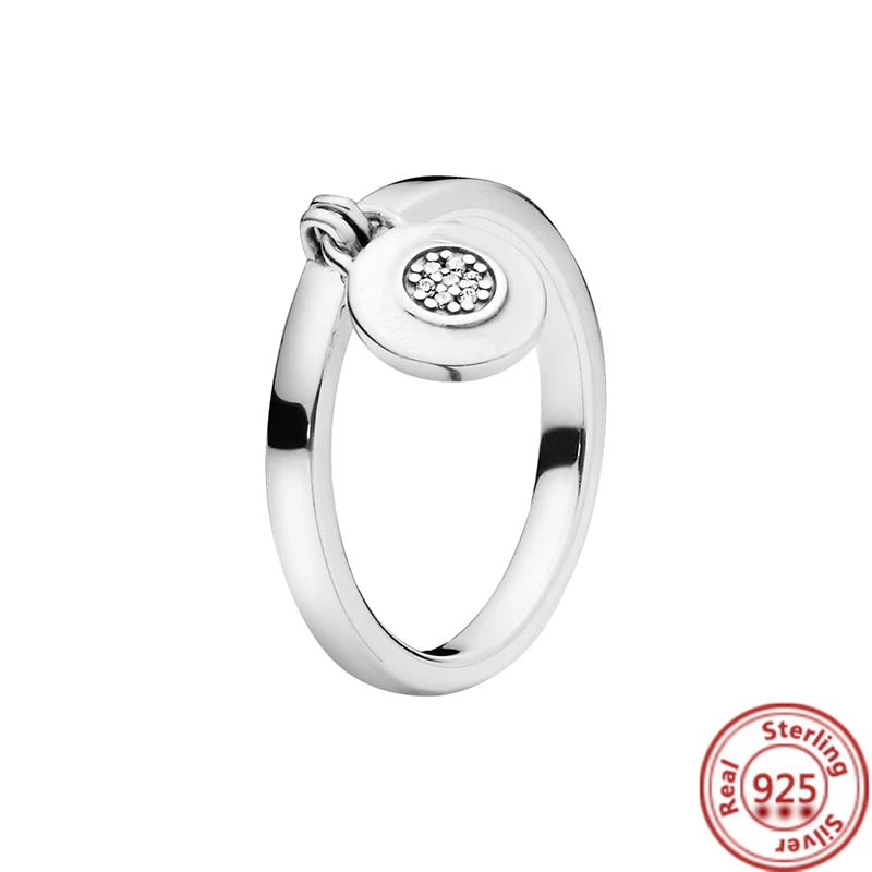 NEW 925 Sterling Silver Rings Sparkling Original Design Women Heart Daisy Flower Wishbone Ring Jewelry Engagement Female Gift