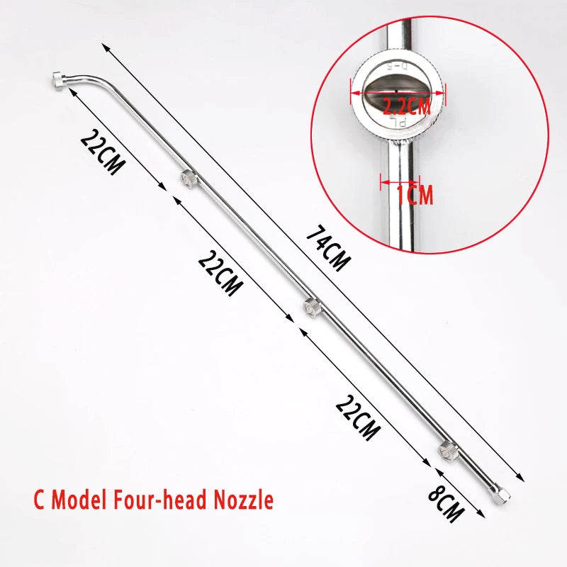 Water power spray gun Stainless Steel 3 head nozzle /4 Head nozzle /5 head nozzle Garden agricultural power spray gun