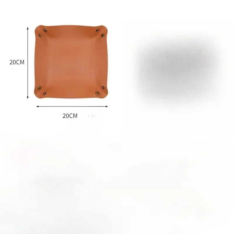 1pc Storage Box Desktop Key Wallet  Tray Valet Trinket Plate Folding Home Decoration Organizer Case