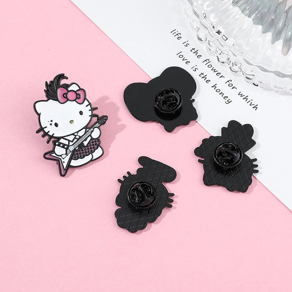 Sanrio Hello Kitty Lapel Pins For Backpacks Brooches Enamel Pin Anime Gift Kawaii Hellokitty Y2K Fashion Jewelry Accessories