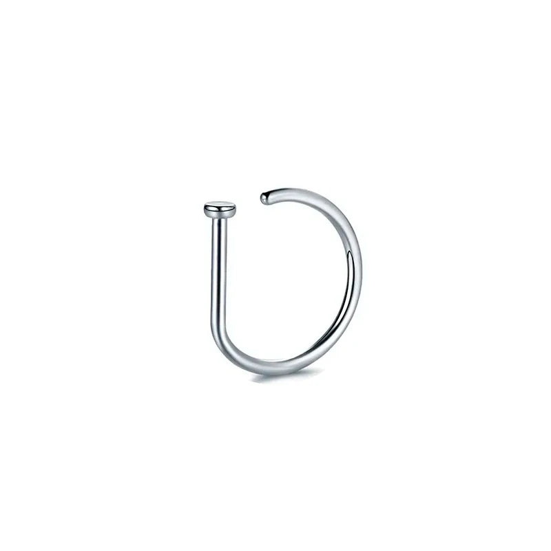 1/3/5Pcs 316L Stainless Steel Fake Piercing Nose Rings for Women Men, D-Shape Septum Nose Ring Clip On Nose Piercing Jewelry