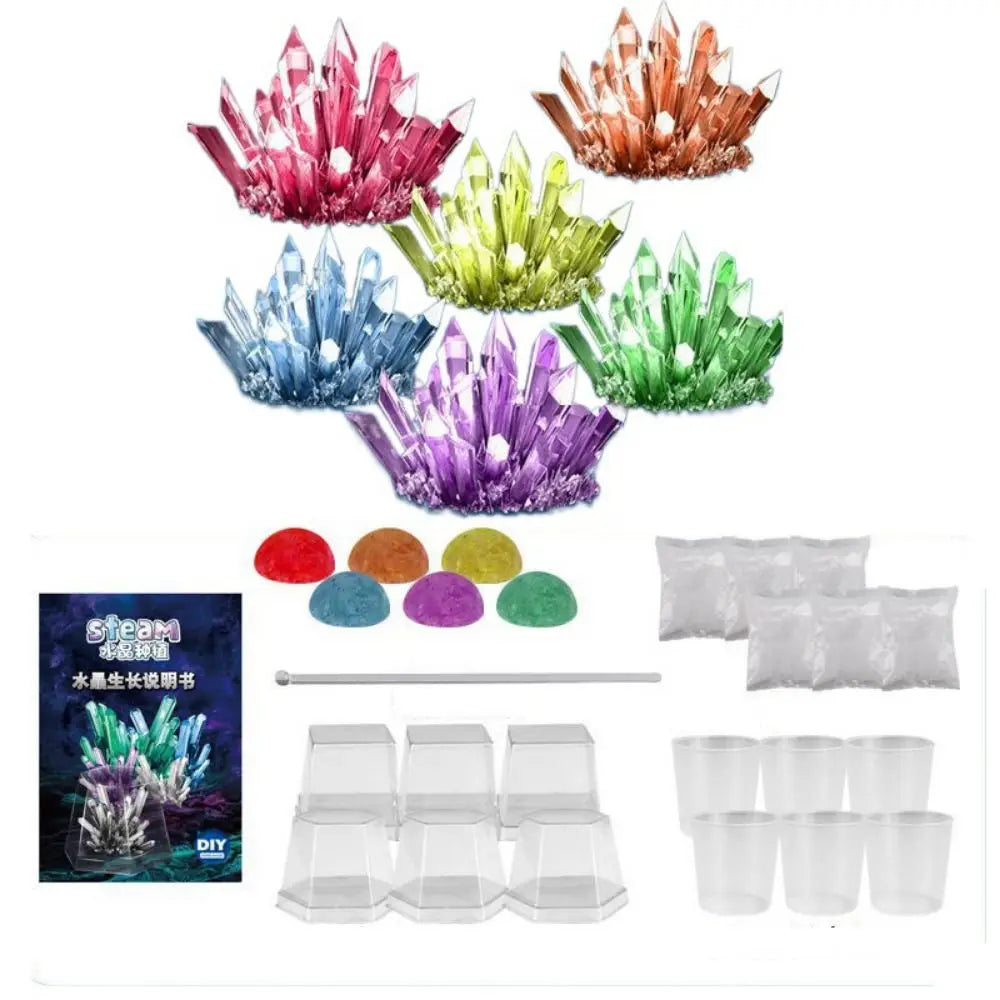 Crystal Growing Kit, Grow 6 Crystals with Light Up Display Stand, Science Kit for Kids Ages 8-14, Educational STEM Toy Gifts