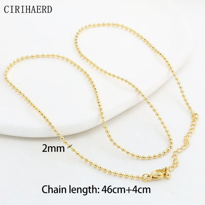 Women's Necklace Chain 14K Gold Plated Fashion Pendant Connecting Chains For DIY Jewelry Making Supplies Length Adjustable Chain