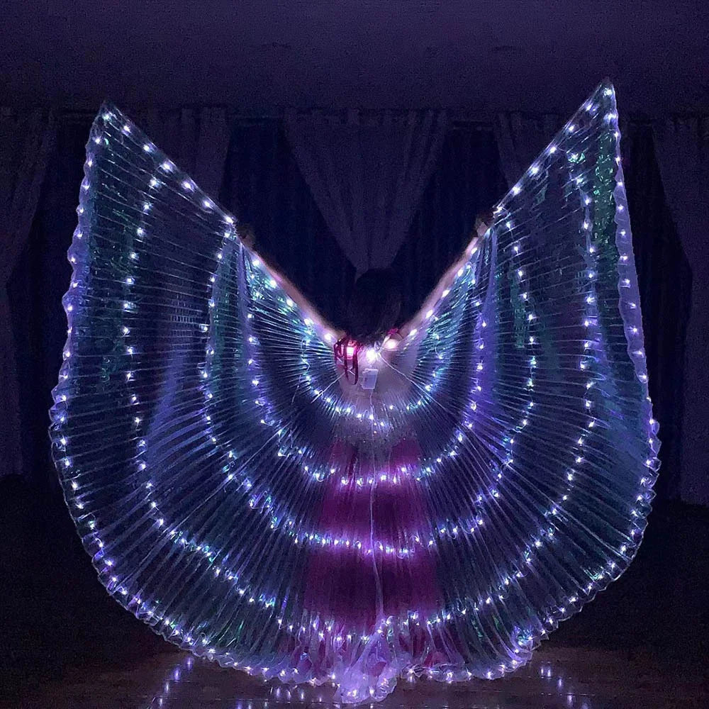 Belly Dance LED Isis Wings Both Sides Fluorescent Butterfly Performance Belly Dancing Bellydance Carnival Led Costumes Shows