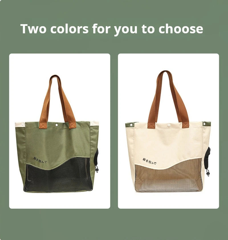 Breathable Pet Carrier Bag Handheld Shoulder Tote Small Medium Dogs Cats Oxford Canvas Portable Outdoor Travel Pack Pet Supplies