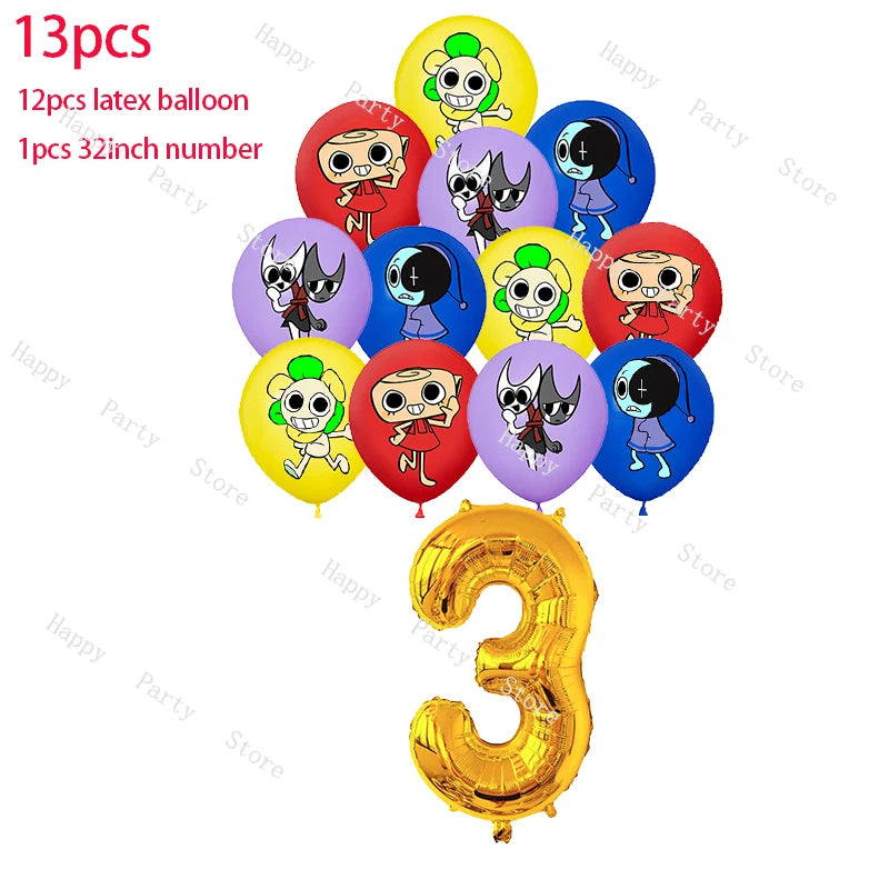 Dandy's World Birthday Party Decoration Split Sales Balloon Backdrop Cake Topper Dandy's World Birthday Party Supplies