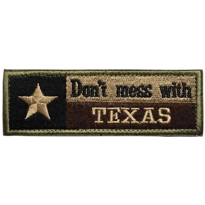 State of Texas Flag Full Embroidery Patches PVC Rubber Appliques TX Lone Star Tactical Decoration Badges For Clothing Backpack