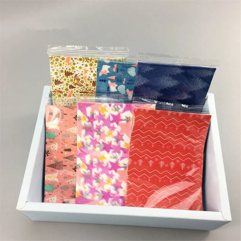 100Pcs DIY Handmade Nougat Candy Packaging Oil Paper Milk  Taffy Wrapper New Year Xmas Party Decor