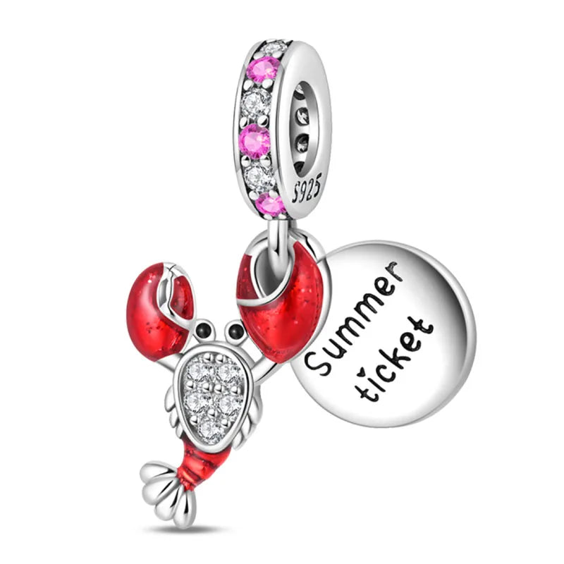 Ocean Trendy 925 Silver Dolphin Crab Boat Beach Charms Beads Fit 3mm Original Bracelets DIY Thoughtful Fine Jewelry Making Gifts