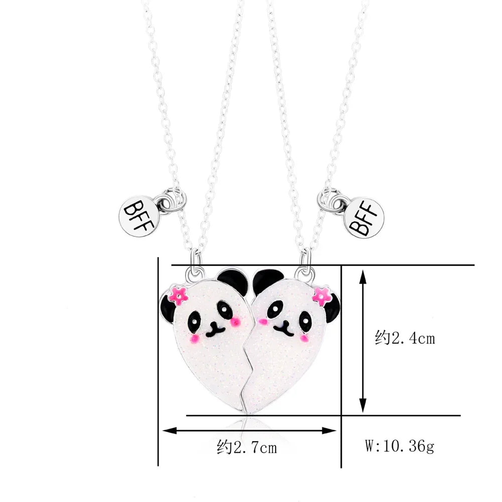 Elviragirl 2Pcs/set Cute Animal Unicorn Pony Koala Butterfly Best Friend Necklace BFF Friendship Jewelry Gifts for Girls