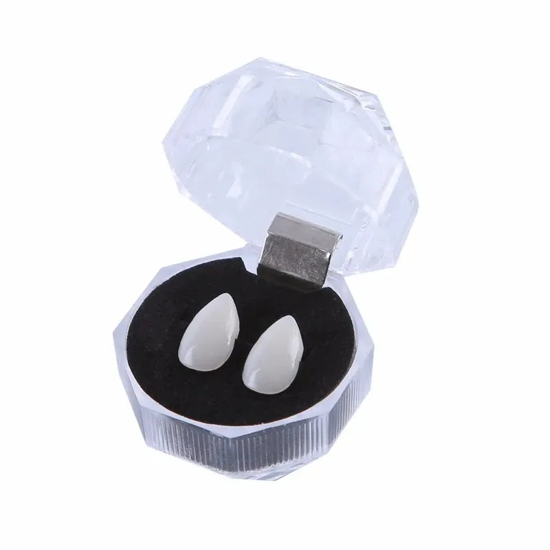 Vampire Teeth Fangs Dentures Props Halloween Costume Props False Teeth Solid Glue Denture Adhesive Halloween Party Decor