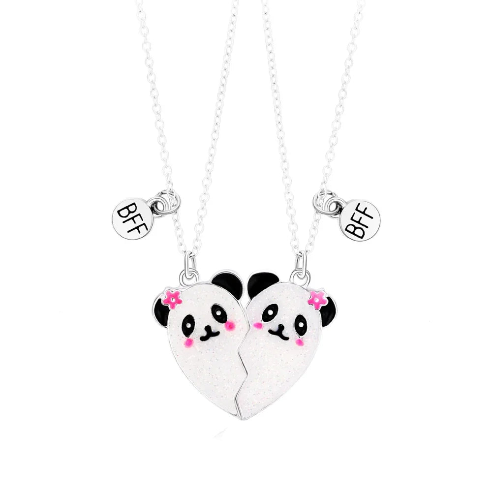 Elviragirl 2Pcs/set Cute Animal Unicorn Pony Koala Butterfly Best Friend Necklace BFF Friendship Jewelry Gifts for Girls