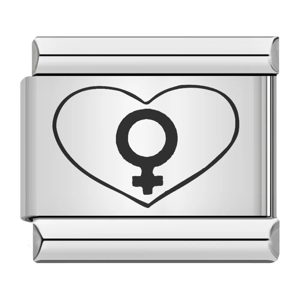 Fashion Romantic Heart I Love Dad Mum You Dogs Links Charm Fit 9mm Bracelet Stainless Steel Valentine's Day Jewelry DIY Making