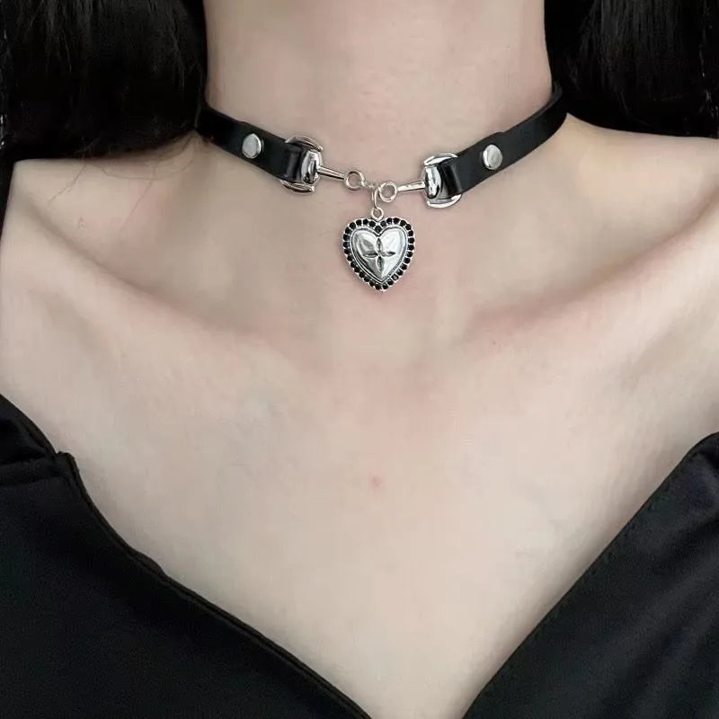 New Trendy Gothic Geometry Star Crystal Choker Pendant Chain Necklaces For Women Charm Y2K Vintage Harajuku Accessories Jewelry