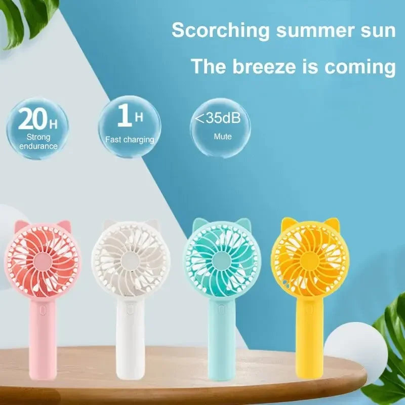 1pc Mini Handheld Fan Cooling Fans for Home Office Travel Outdoor and Camping Dropship AA Battery Operated Small Fan