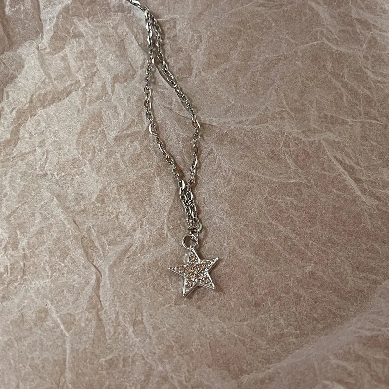 Simple Red Glass Cross Cherry Strawberry Heart Pendant Necklace for Women Stainless Steel Jewelry Accessories