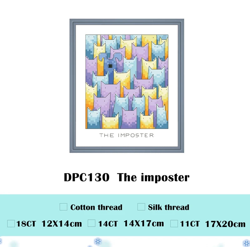 The imposter insomniac cross stitch package cartoon 18ct 14ct cloth cotton thread embroidery DIY handmade needlework