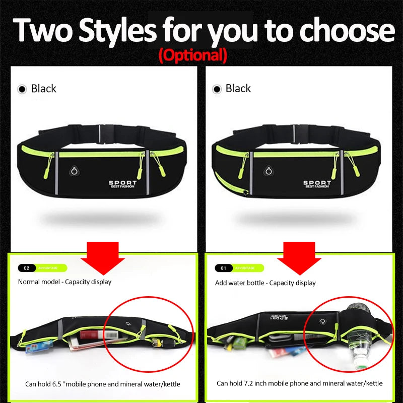 Running Waist Bag Men Women Sports Belt Pouch Sports Fanny Pack Mobile Phone Bag Gym Running Cell Phone Jogging Run Cycling Bag