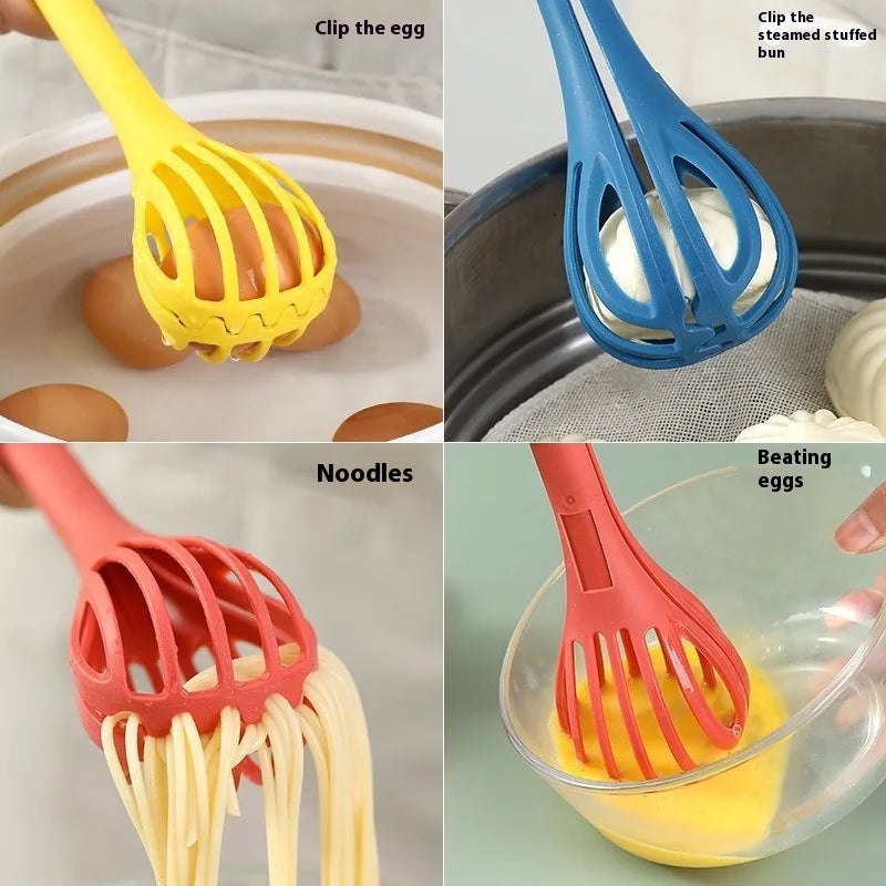 1PC Kitchen Hand Whisk Egg Whisk Poached Egg Tongs Food Tongs Baking Whisk Cream Beater Kitchen Multifunctional Tool  Cooking