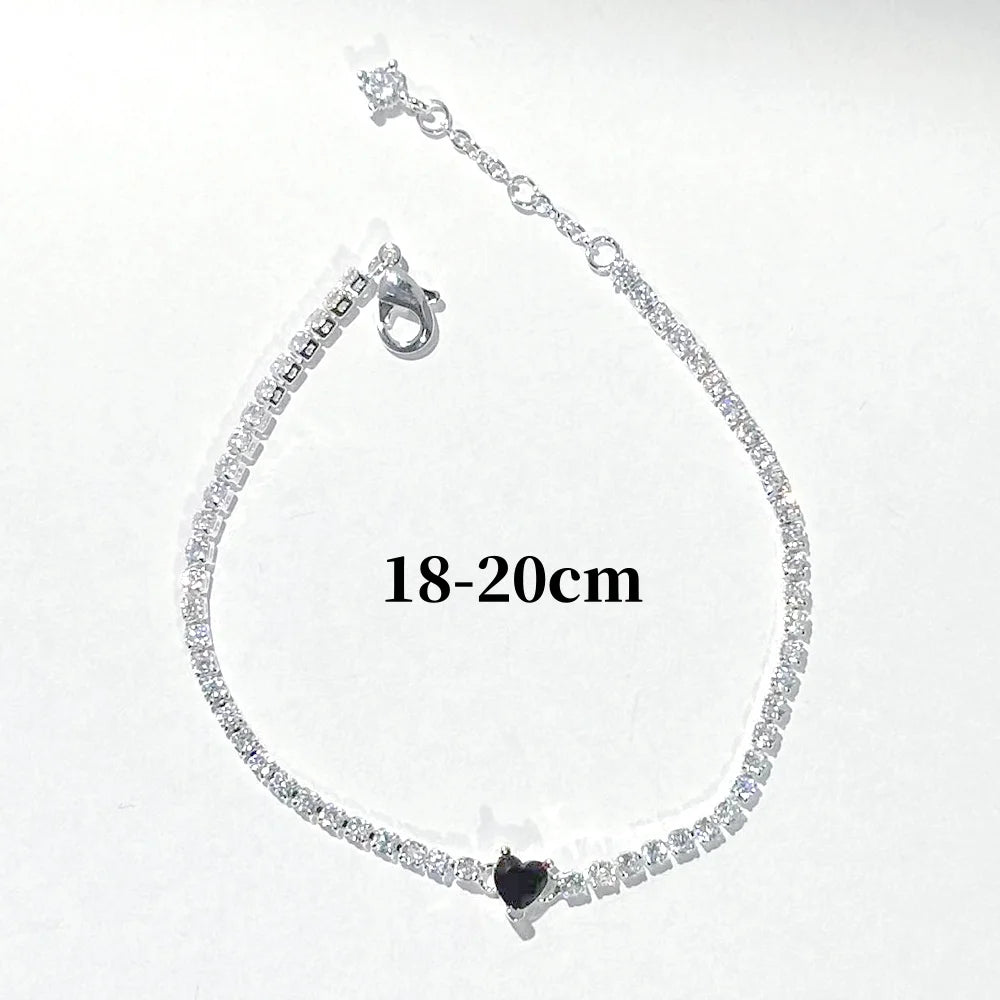 Luxury Original 925 Sterling Silver Necklace Bow Round CZ Red Heart Pendant Necklace Charm Women Classic DIY Gift Making