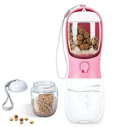 Portable Dog Water Bottle with Food Container Food Grade Material Dog Cat Travel Pet Water Cup Bottle Water Bottle Pet Dispenser