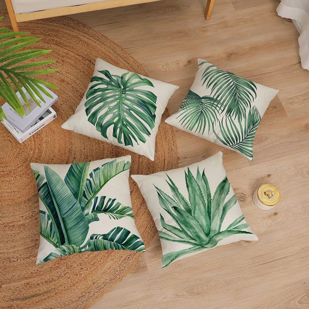Fresh Green Plant - fashion PillowcasesBedroom Living Room Sofa Home Decor Polyester Cushion Cover with Zipper