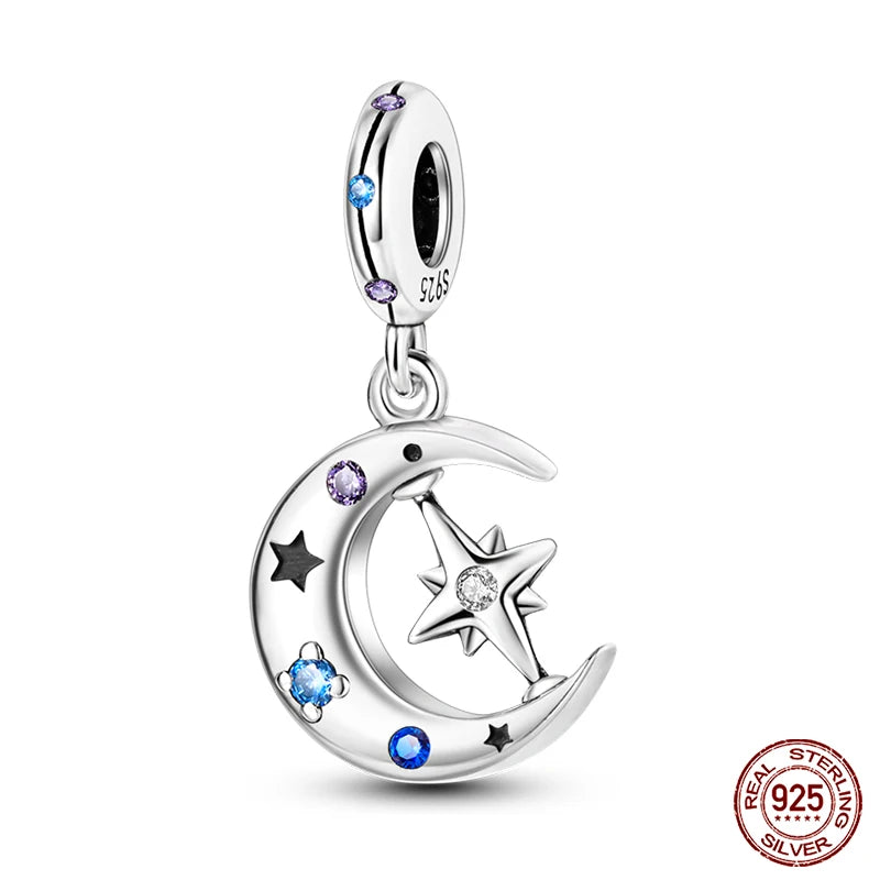 Fit Qikaola 925 Original Bracelet Fashion Bee Astronaut Eiffel Tower 925 Silver Charms Beads Fine DIY Birthday Jewelry For Women