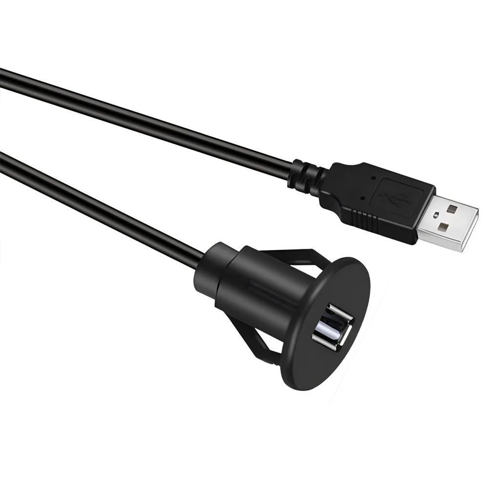 USB 3.0 Male to Female AUX Flush Panel Mount Extension Cable for Car Truck Boat Motorcycle Dashboard 1M waterproof wire