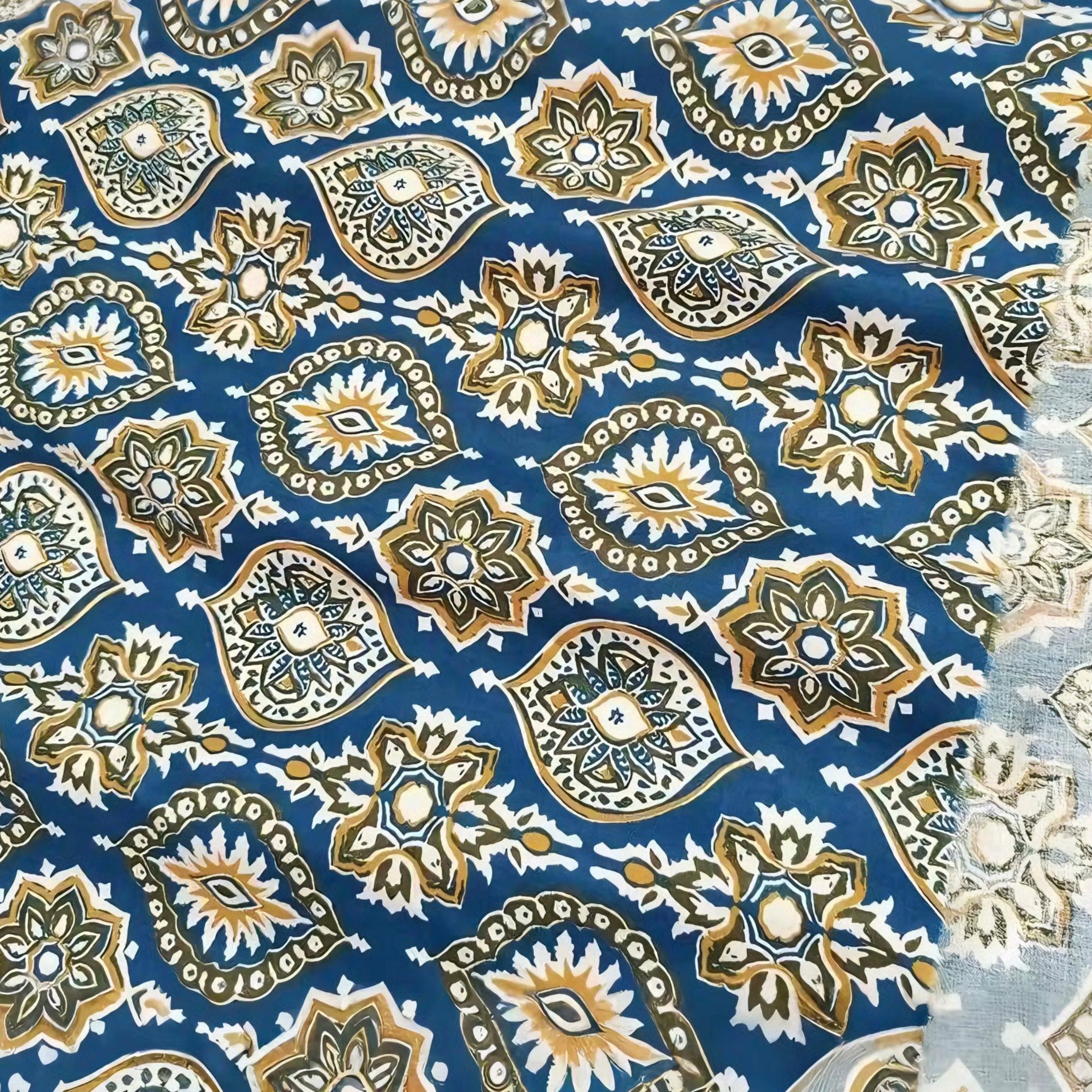Ethnic inspired Patterned 100% Cotton Fabrics Perfect for DIY Fashion Garment Design Stylish Home Decor Intricate Handicraft