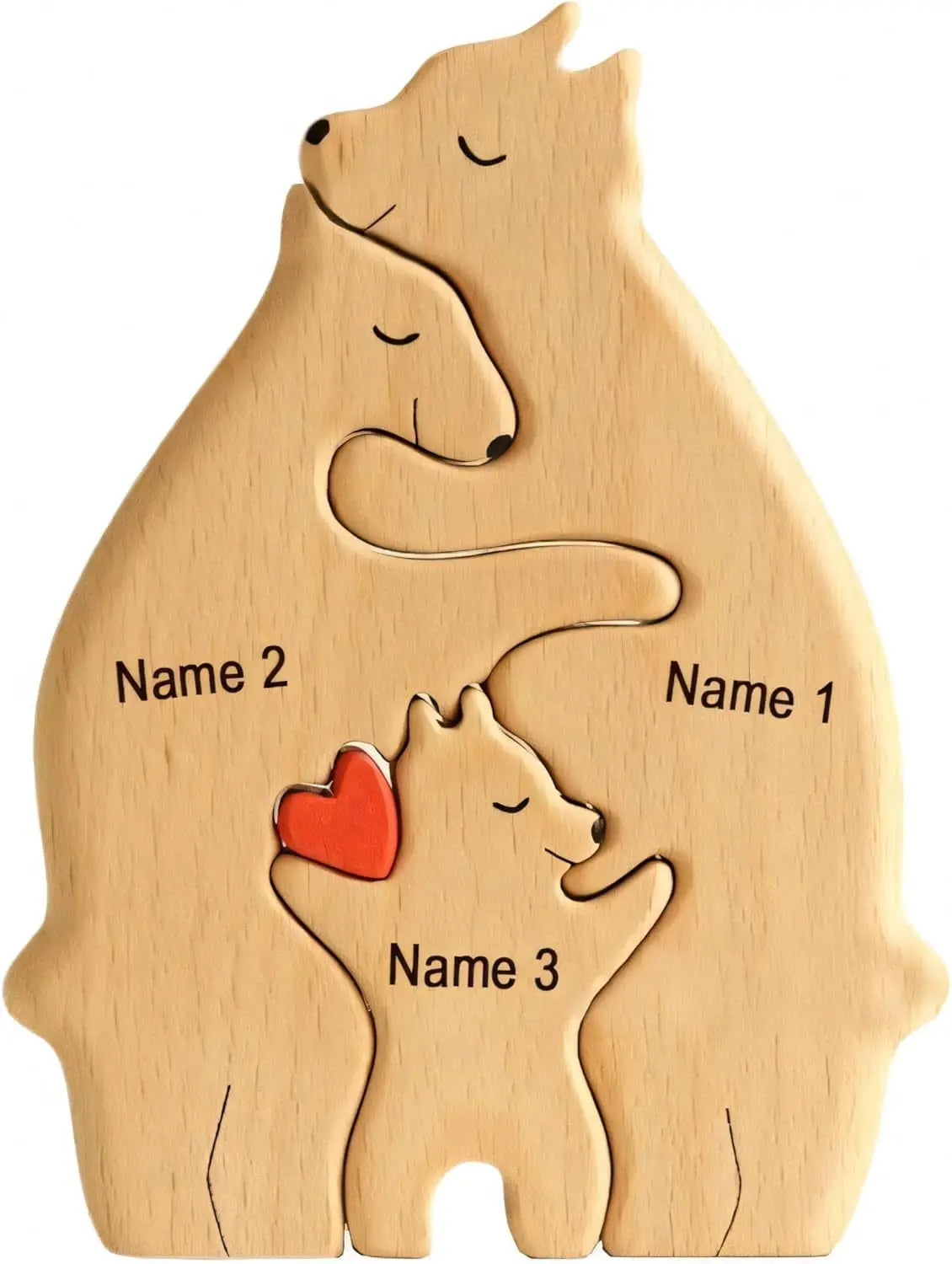Custom Name Wooden Bear Home Art Puzzle Personalized Birthday Gift Art Puzzle Home Decor Christmas Thanksgiving Mom Home Gifts