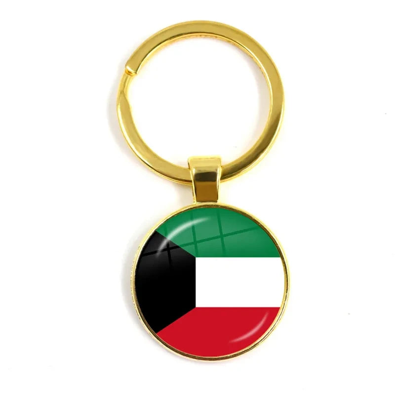 Iraq, Yemen, Nepal, Bangladesh, Maldives, Lebanon Flag Keychain 25mm Glass Keychain As a Gift To Friends  Gift