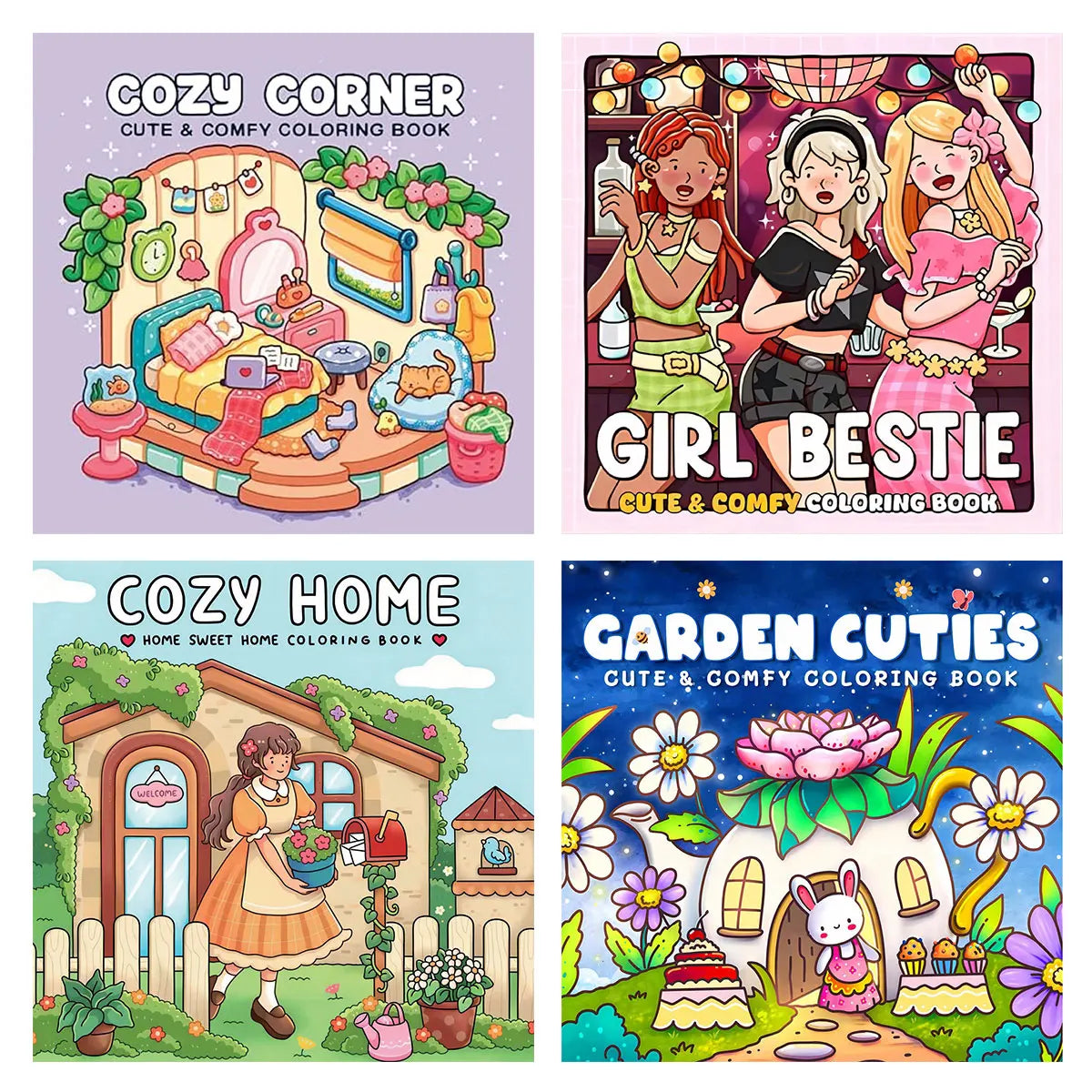 Garden Fun Coloring Book: Explore a beautiful garden. Enjoy charming drawings of adorable characters, the perfect way to relax.