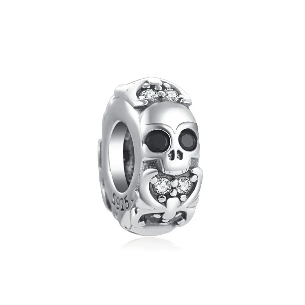 Miniso Scared Skeleton Ghost Series 925 Sterling Silver Charm Halloween hat Bead Fit Women Original Bracelet Jewelry For Gift
