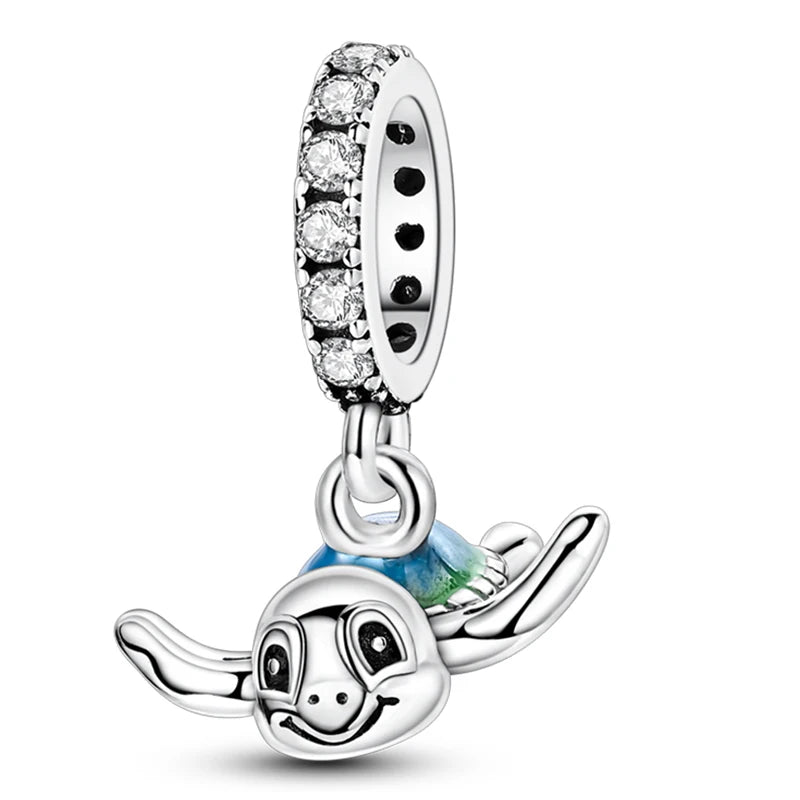 Fashion 925 Sterling Silver Summer Ocean World Series Sea Turtle Starfish Crab Octopus Charms Beads Fit 925 Bracelet DIY Jewelry