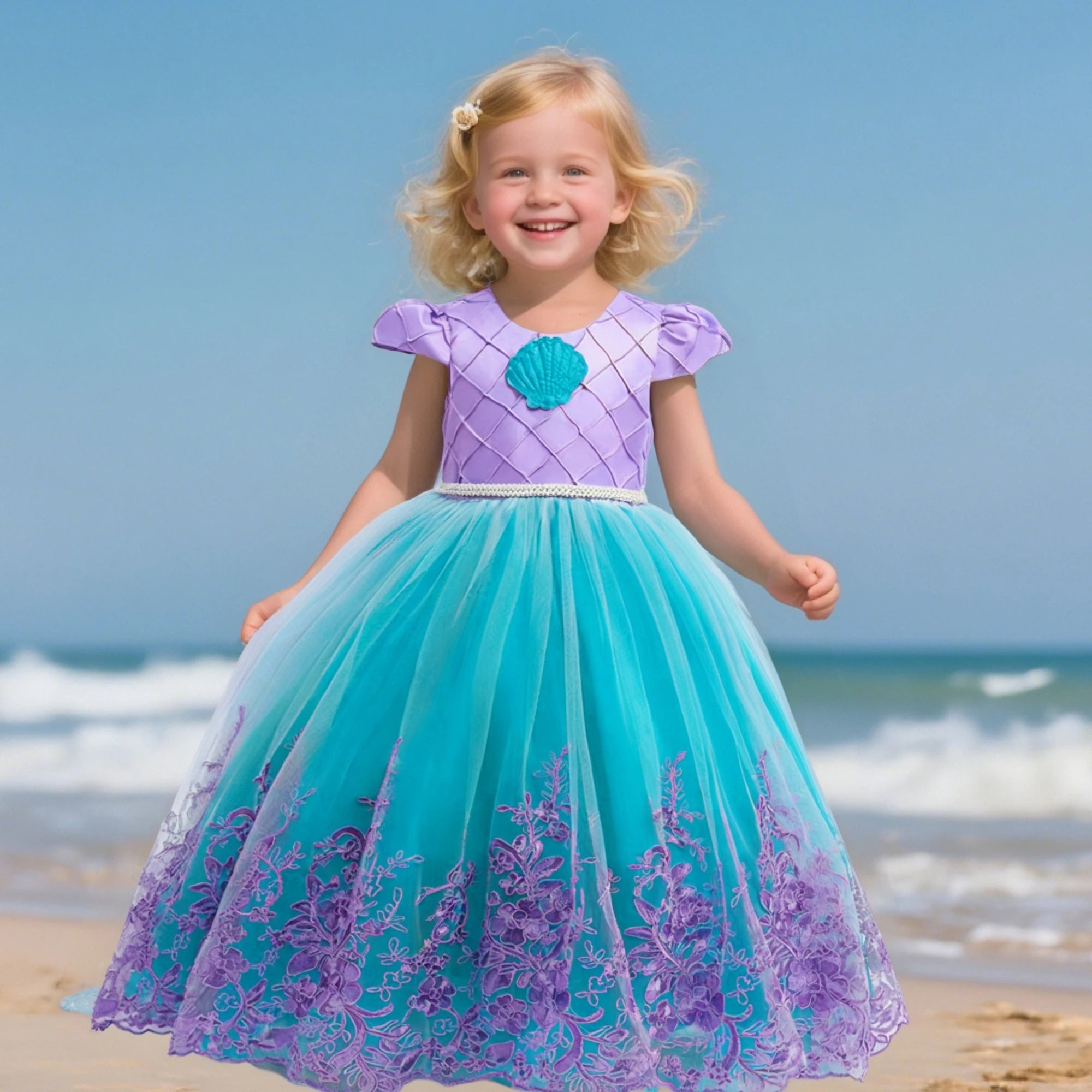 Summer Mermaid Dress Girls Kids Cosplay Dresses Princess Costume Perform Clothes Birthday Party Halloween Clothing