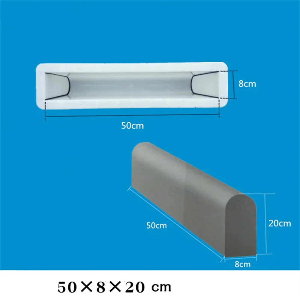 Road Curb Stone Plastic Mold Roadedge Arc, Cement Brick, Plastic Mold Stone, Roadside Stone, 50cm Long Line