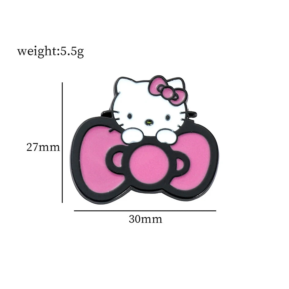 Sanrio Hello Kitty Lapel Pins For Backpacks Brooches Enamel Pin Anime Gift Kawaii Hellokitty Y2K Fashion Jewelry Accessories