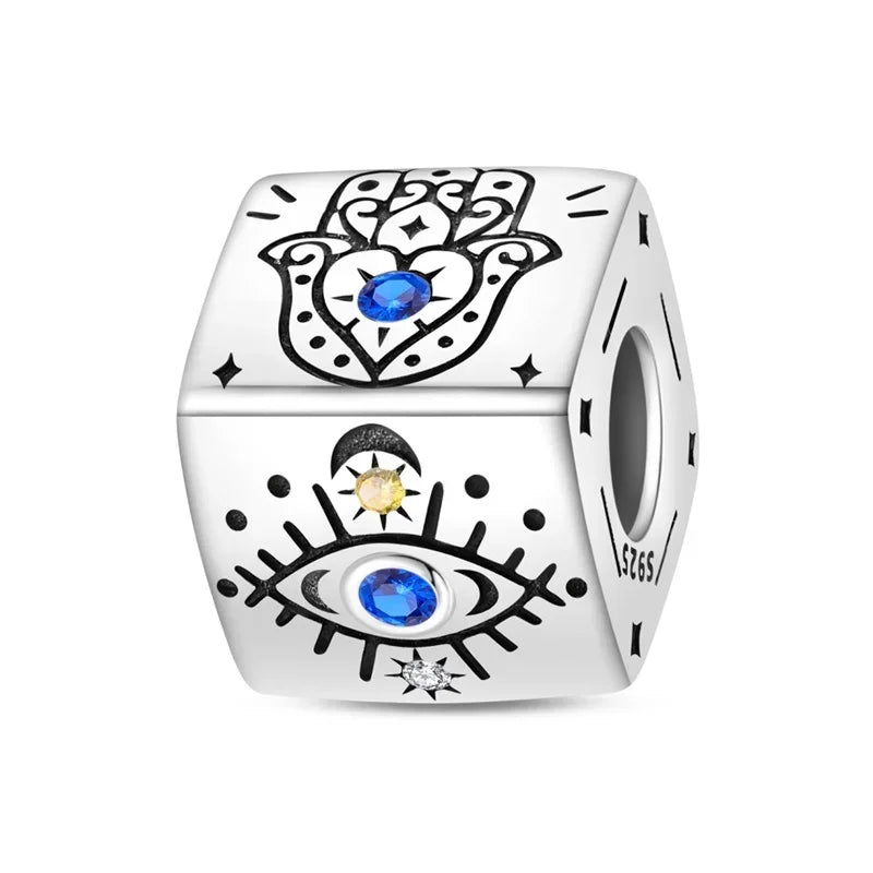 Original 925 Sterling Silver Charms Bag Earphone Magic Cube Watch Games Console Bead Pendant Fit Bracelet Necklace Jewelry